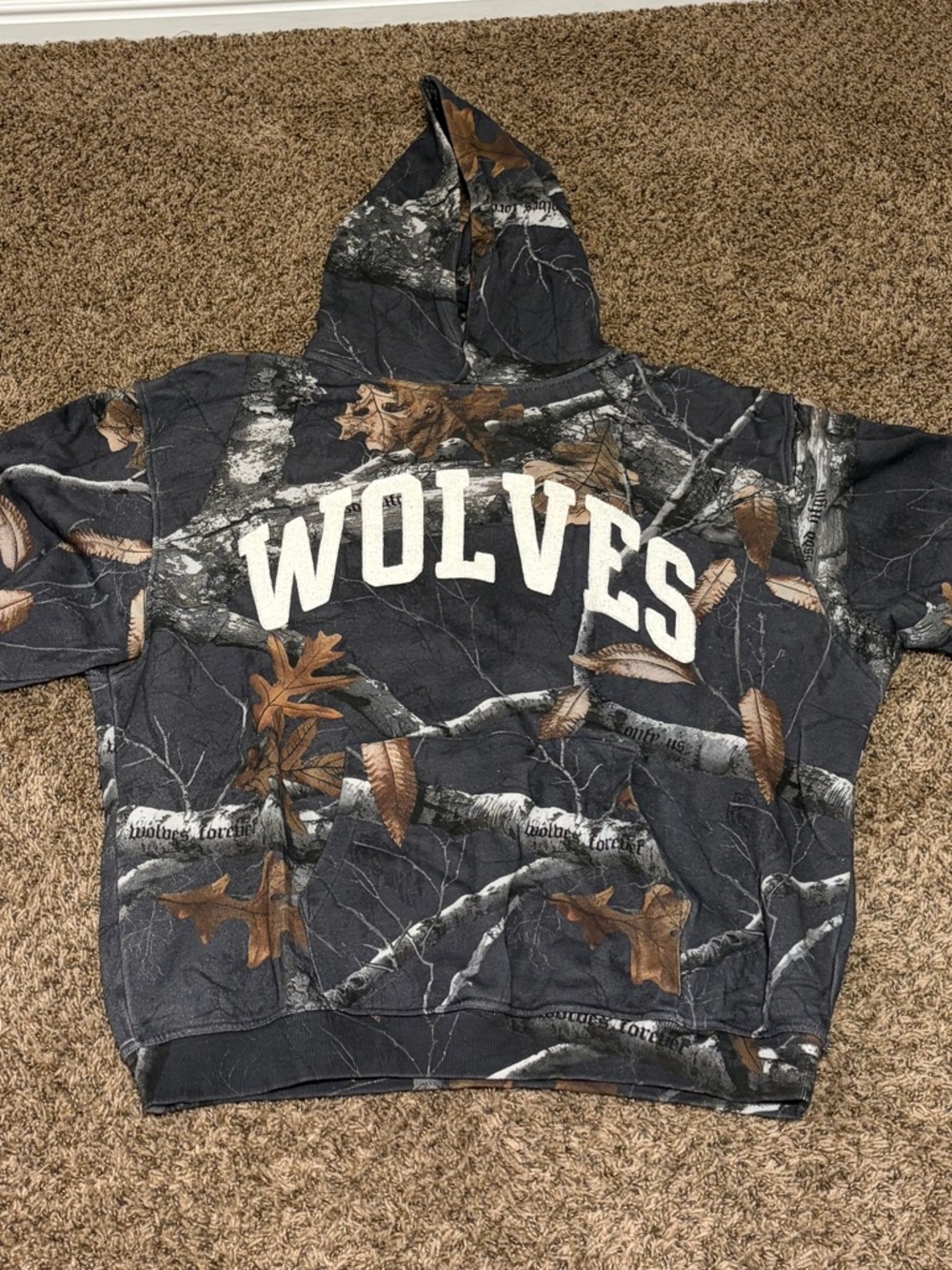 Darc Sport Wolves Hoodie - Gray and Brown Camo 100% Cotton